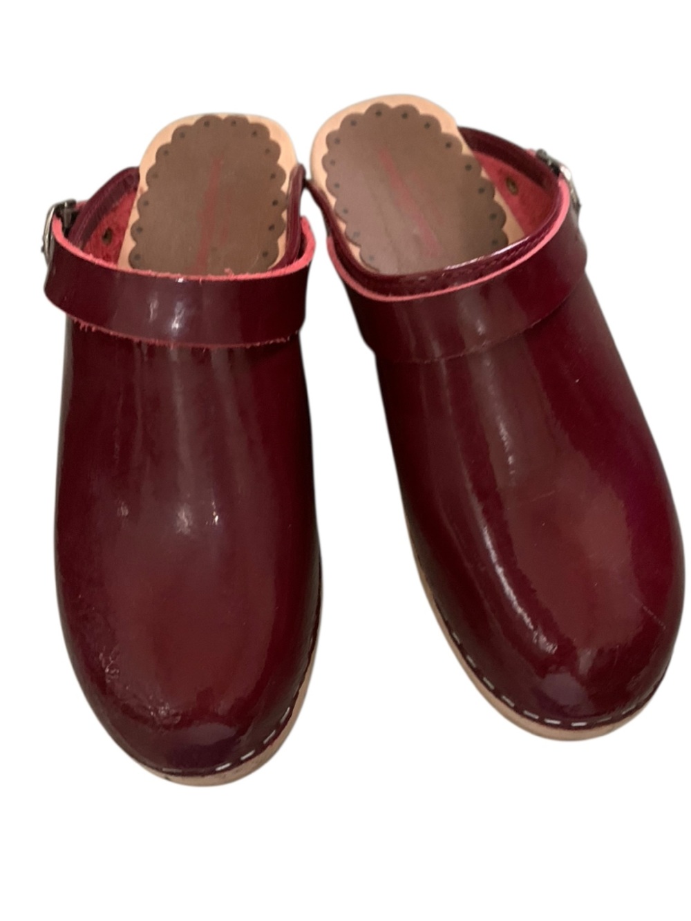 Hanna Andersson Burgundy Patent Leather Clogs